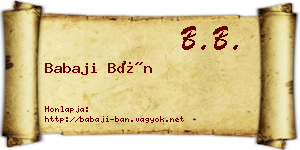 Babaji Bán névjegykártya